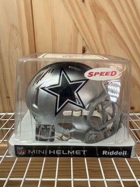 Riddell Dallas Cowboys Silver Mini Helmet - Autographed by Micah Parsons